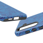 Zebra Print Blue and Purple Tough Case for iPhone, Galaxy or Google Pixel