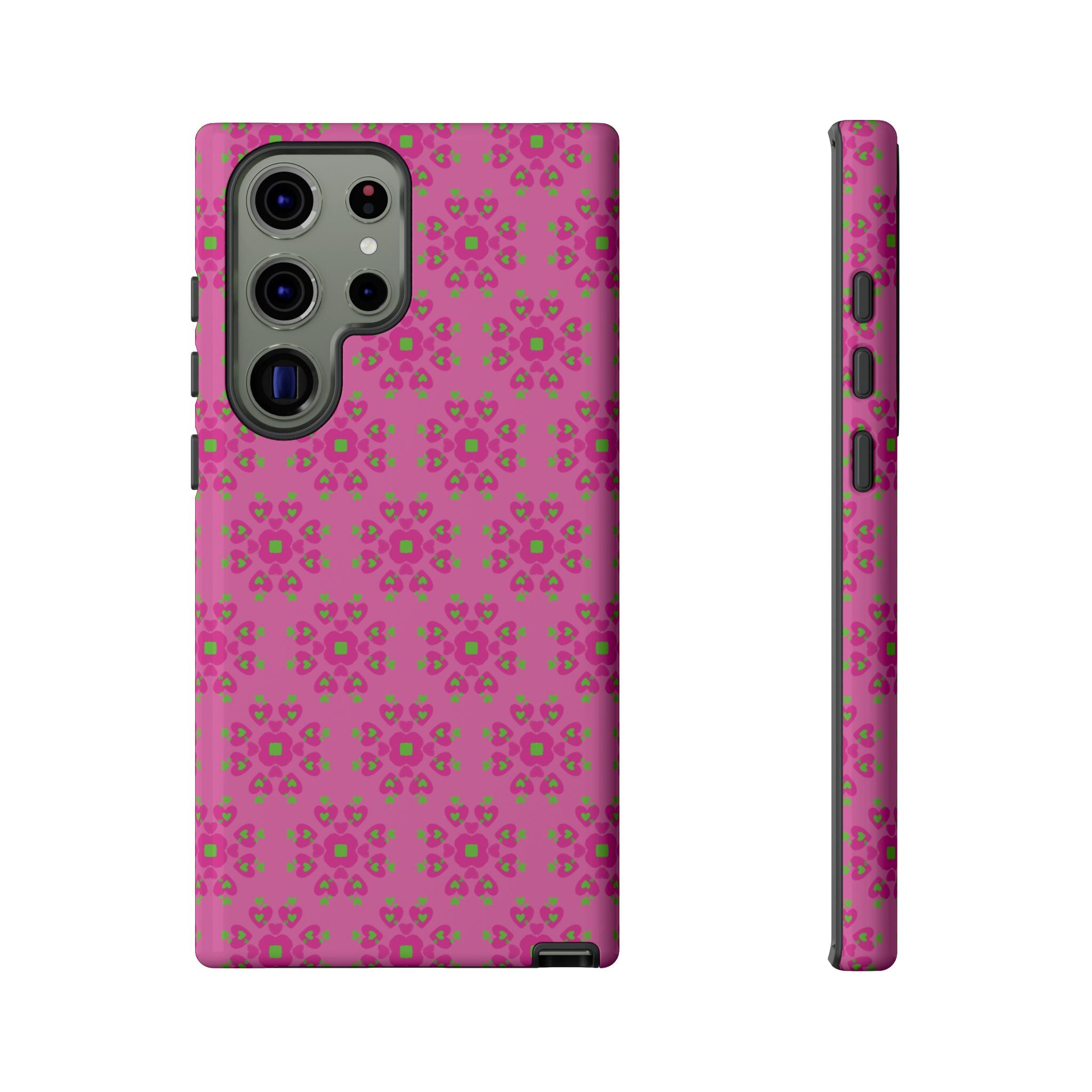 Floresta Heart Pink Tough Phone Case iPhone, Galaxy, or Google Pixel