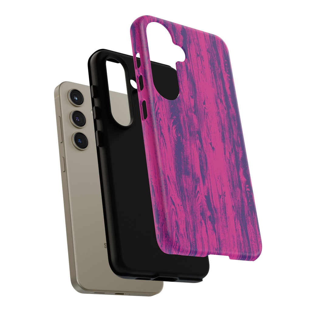 Pink Purple Wood Tough Phone Case iPhone, Galaxy, or Google Pixel