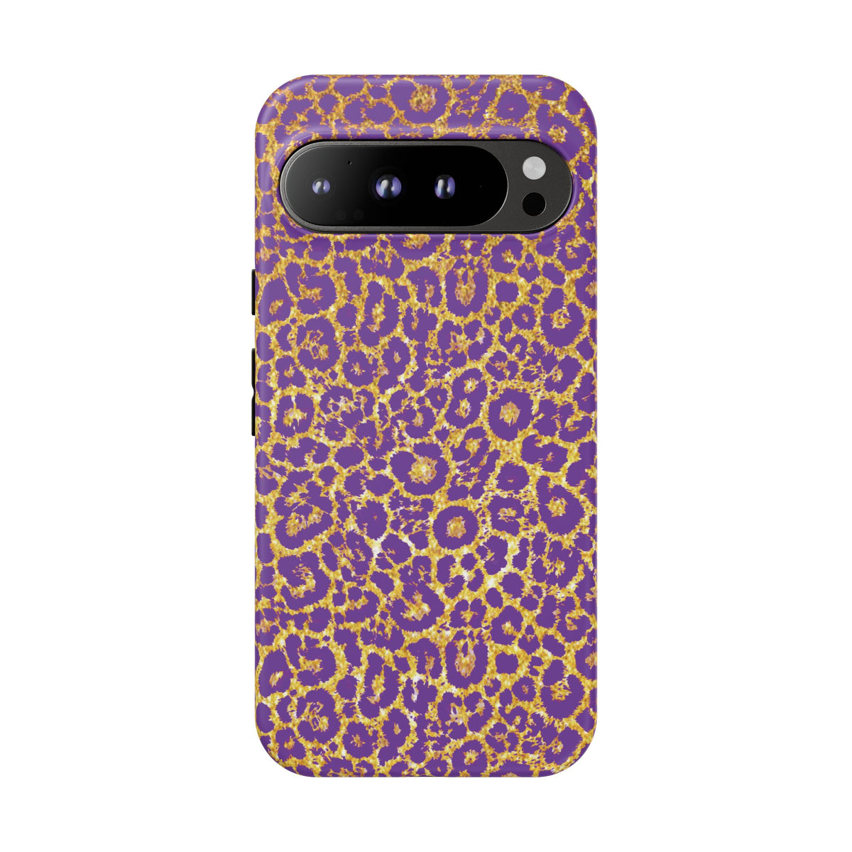 Purple Gold Leopard Tough Phone Case for iPhone, Galaxy, or Google Pixel