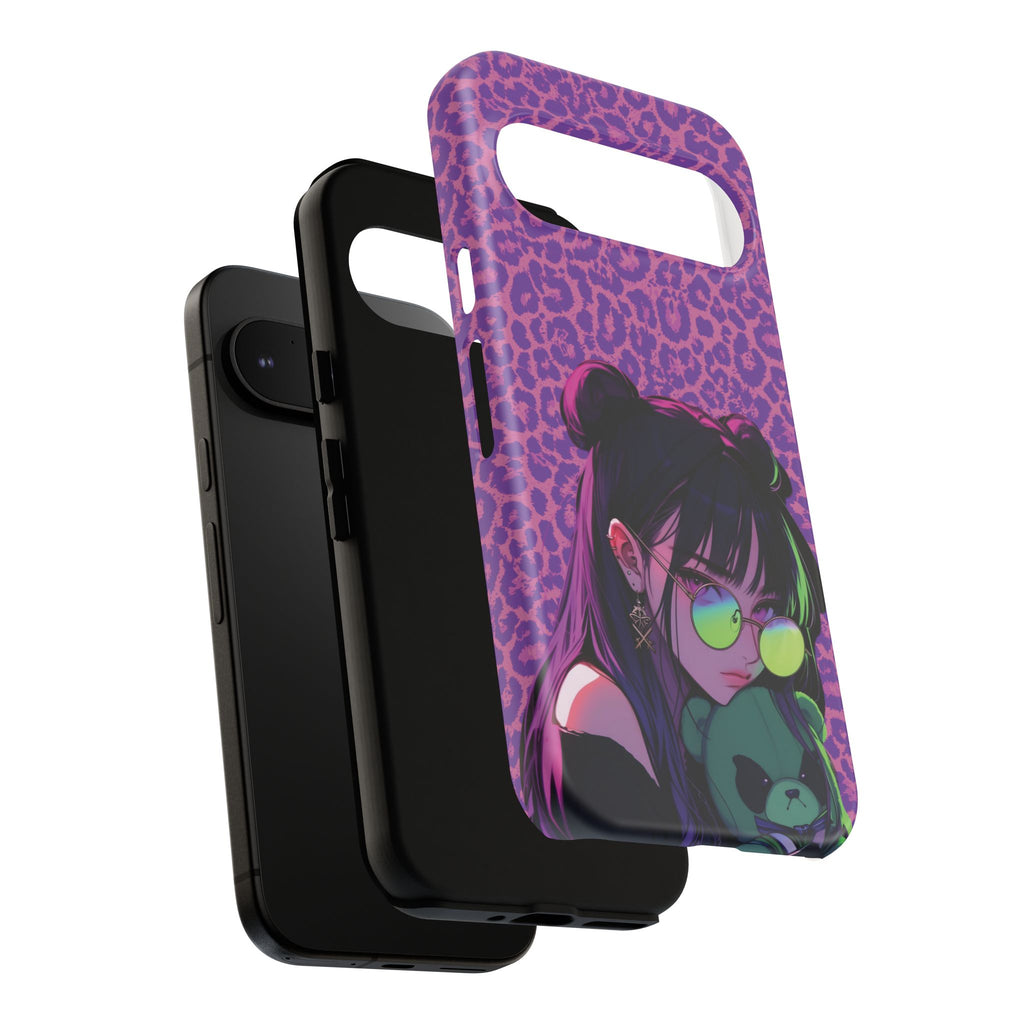 Purple Pink Leopard Kz iPhone, Galaxy and Google Tough Cases