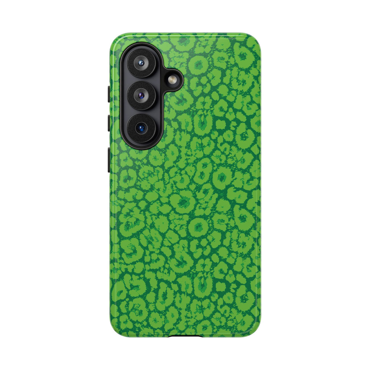 Neon Green Leopard Tough Phone Case for iPhone, Galaxy, or Google Pixel