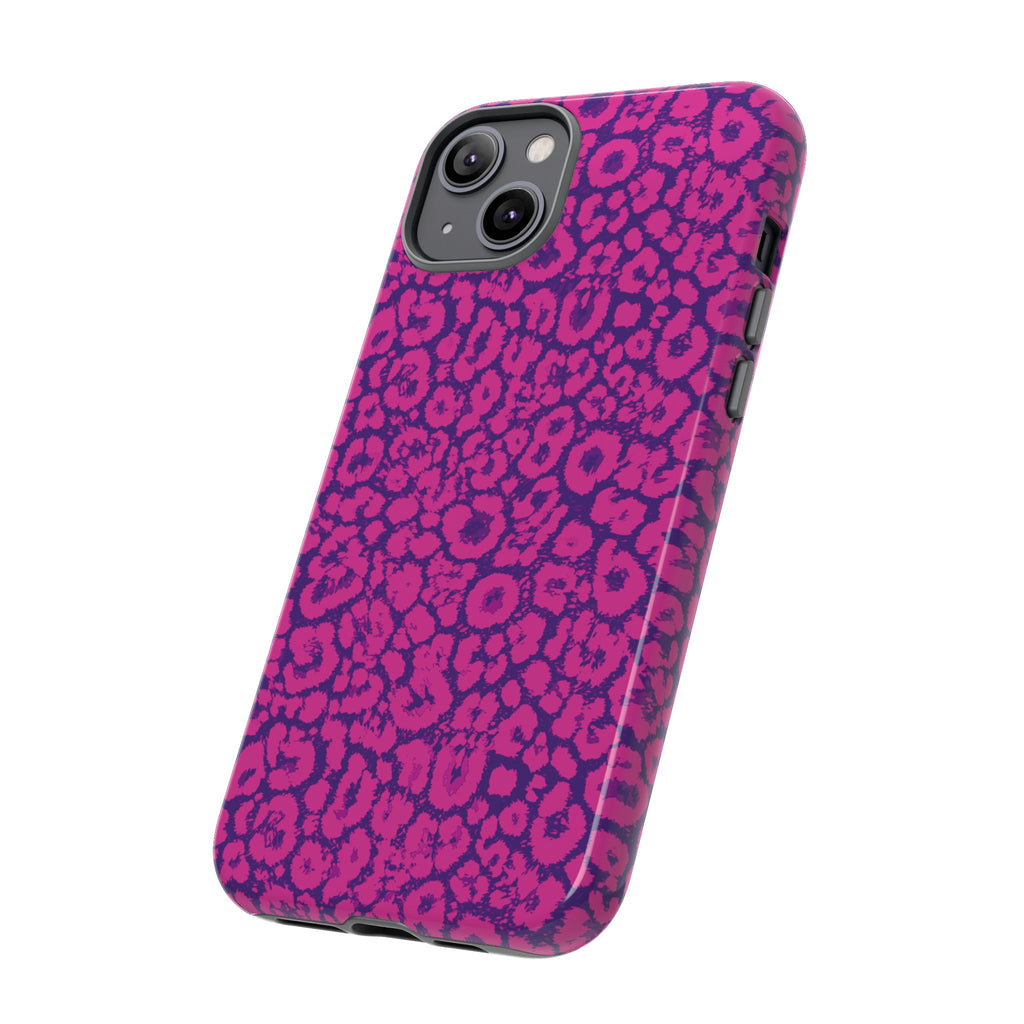 Pink Purple Leopard Tough Phone Case iPhone, Galaxy and Google Pixel