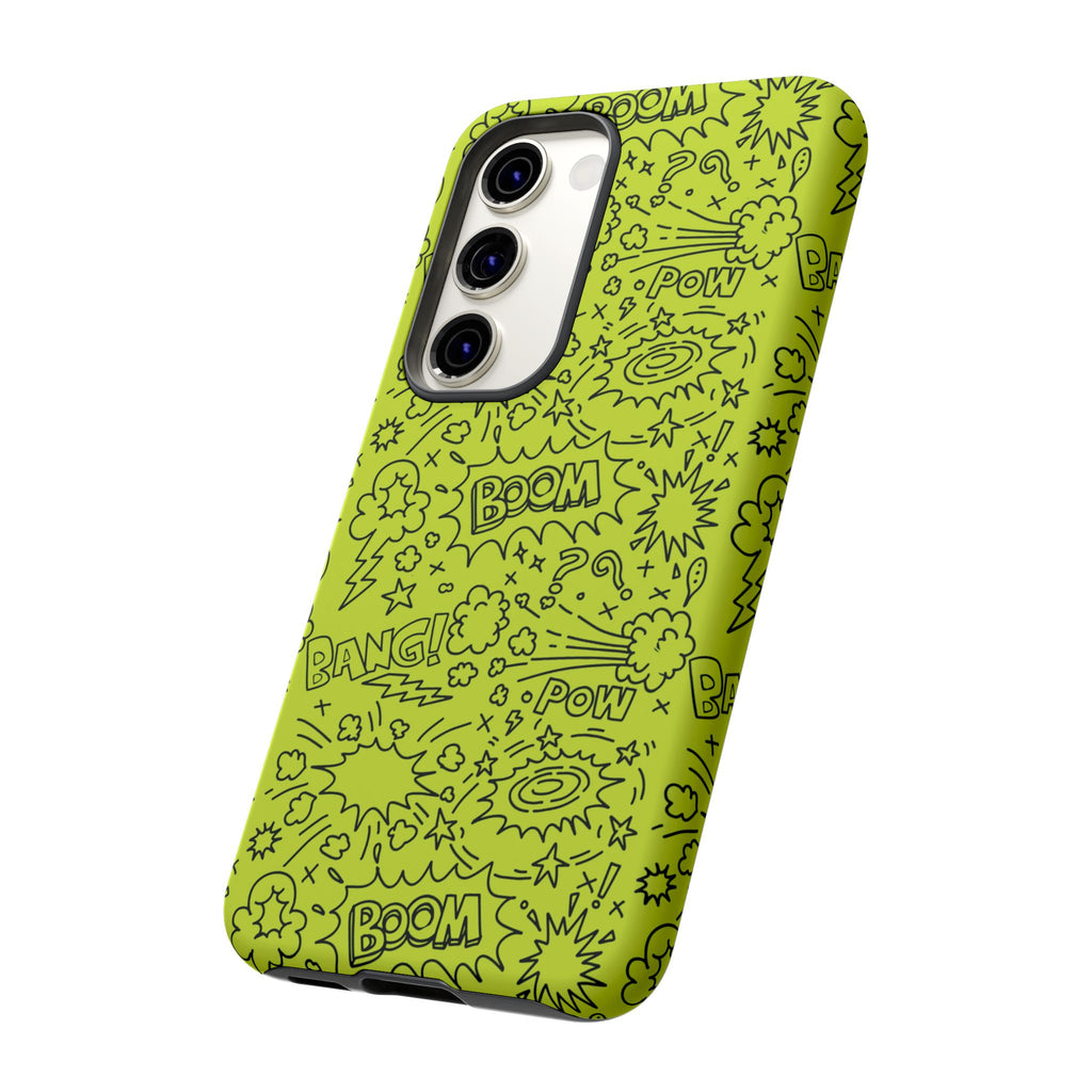 Neon Lime Wow Tough Case for iPhone, Galaxy, or Google Pixel