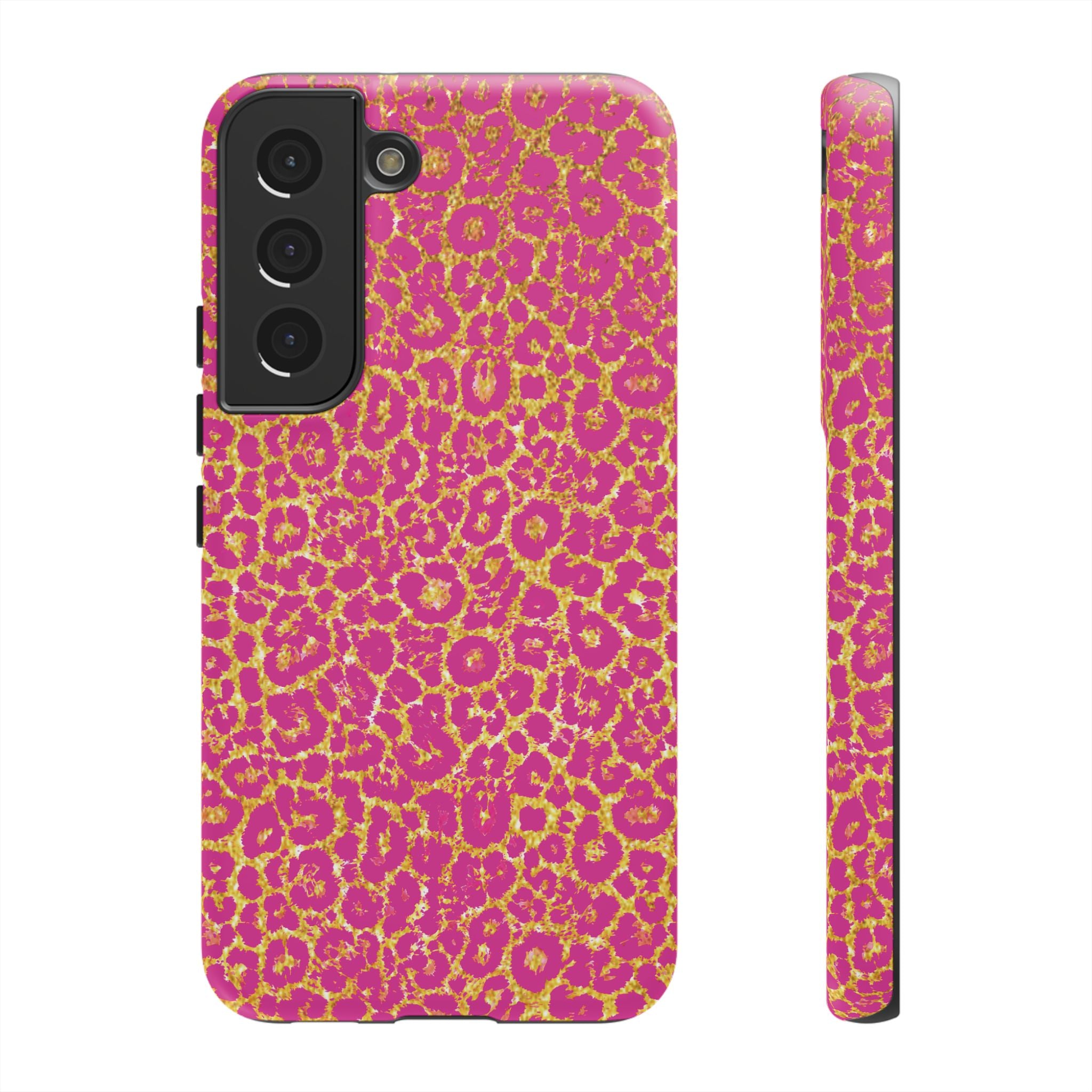Pink Gold Leopard Tough Case for iPhone, Galaxy, or Google Pixel