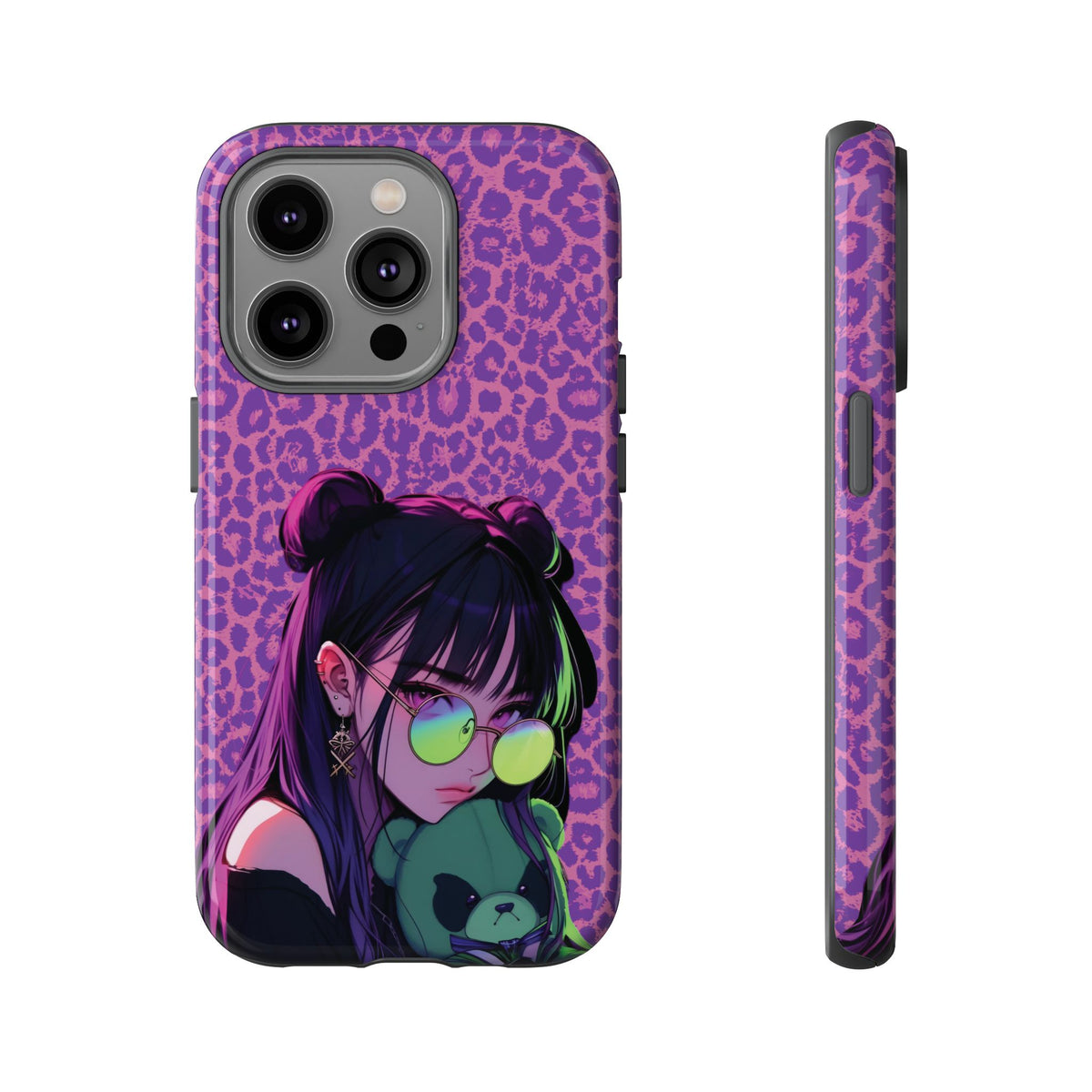 Purple Pink Leopard Kz iPhone, Galaxy and Google Tough Cases