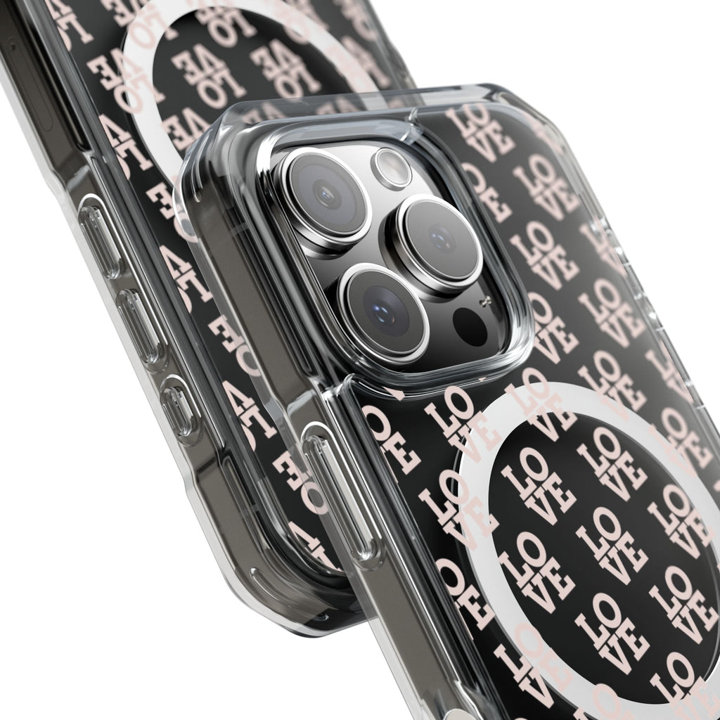 LOVE Magnetic iPhone 14, 15, 16 Series Clear Impact Cases