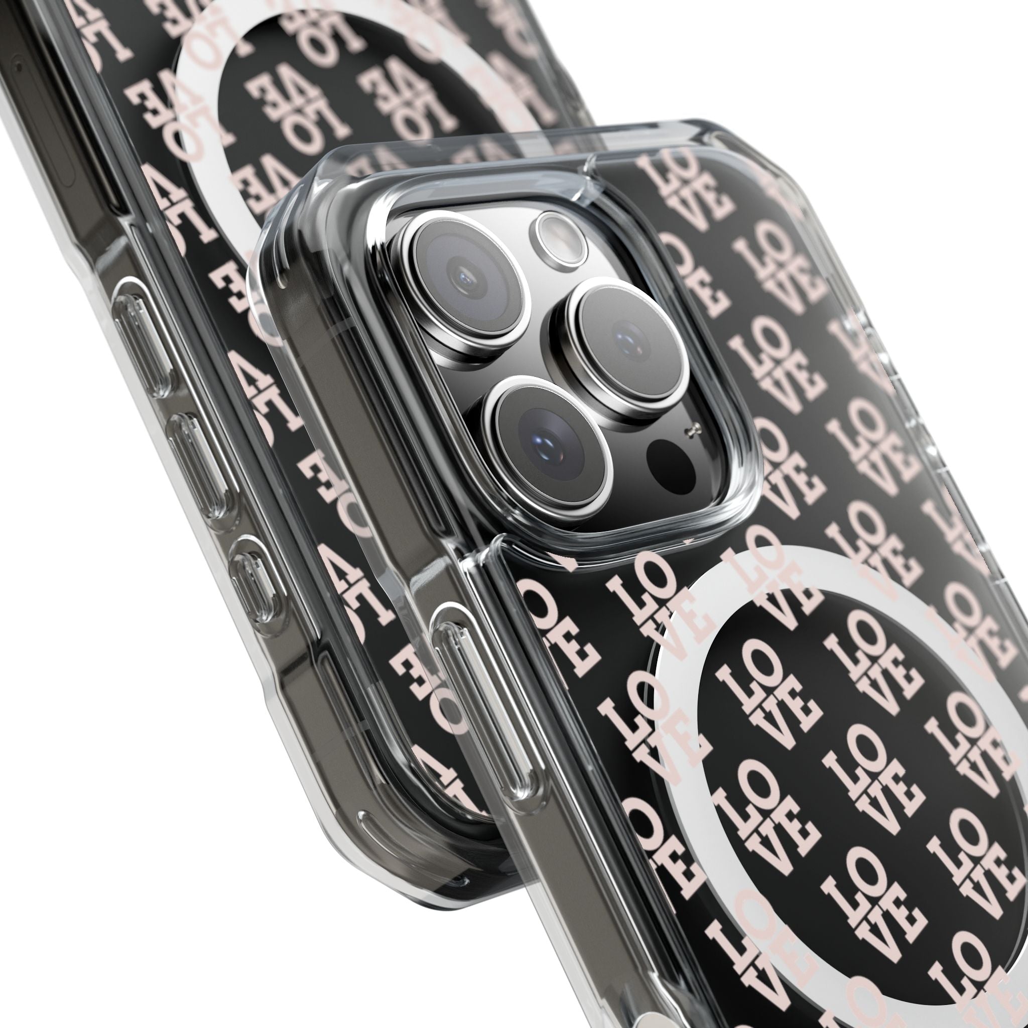 LOVE Magnetic iPhone 14, 15, 16 Series Clear Impact Cases
