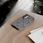 Black and White Zebra Print Tough Case iPhone, Galaxy and Google Pixel