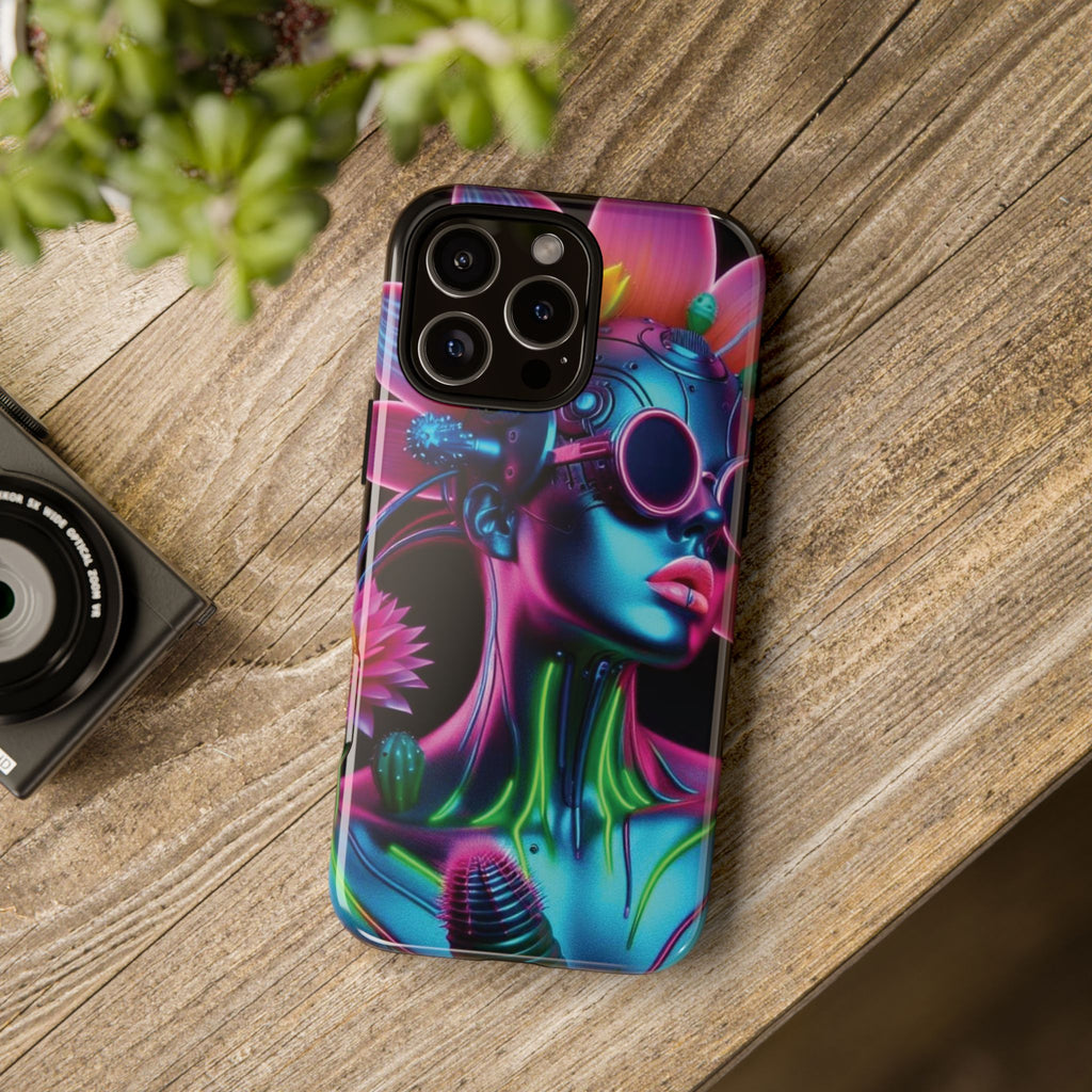 Neon Androgen Cactus Flower Tough Phone Case for iPhone, Galaxy, or Google Pixel