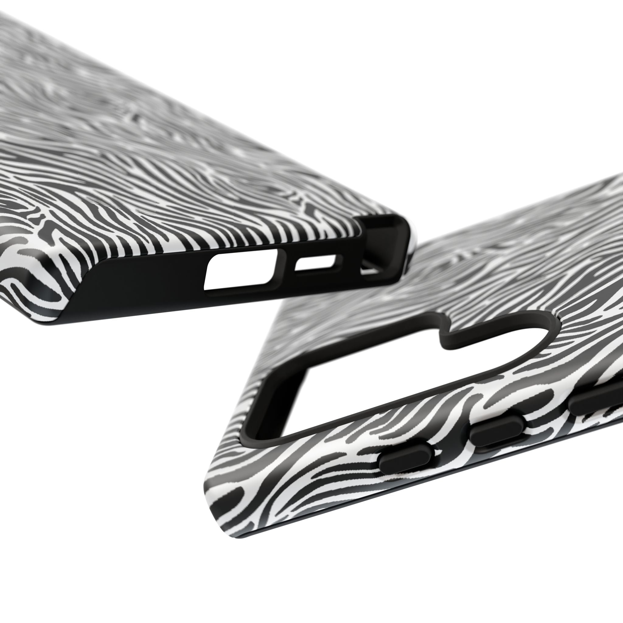 Black and White Zebra Print Tough Case iPhone, Galaxy and Google Pixel