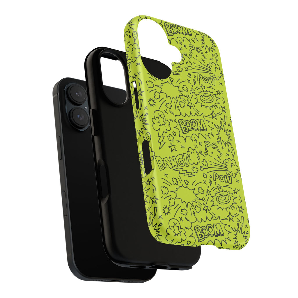 Neon Lime Wow Tough Case for iPhone, Galaxy, or Google Pixel