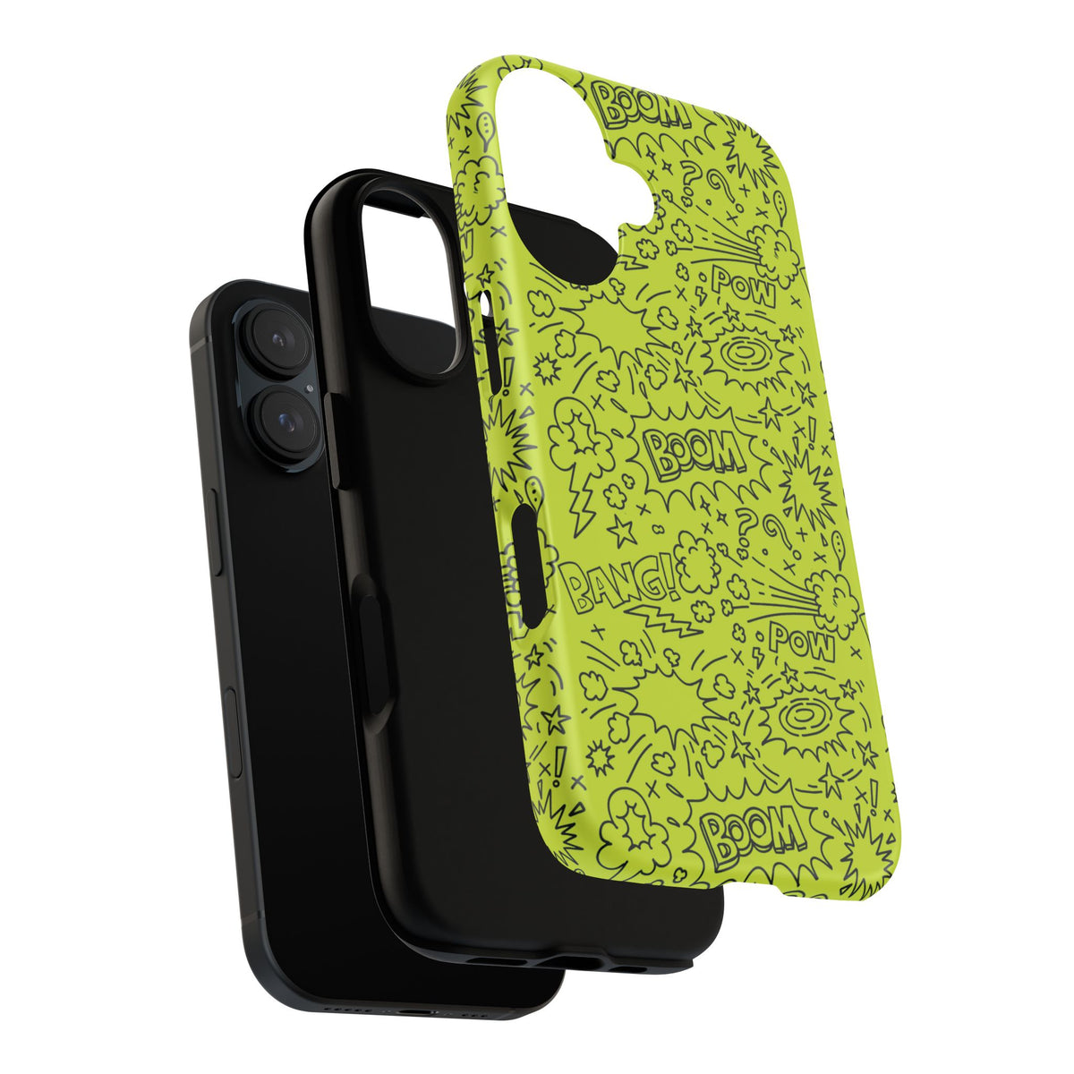 Neon Lime Wow Tough Case for iPhone, Galaxy, or Google Pixel