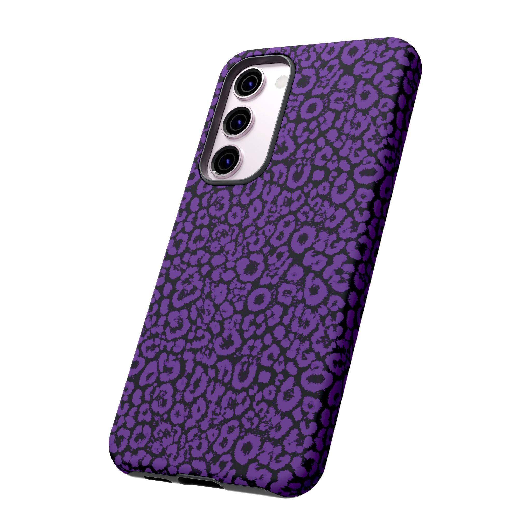 Purple Leopard Tough Case for iPhone, Galaxy or Google Pixel
