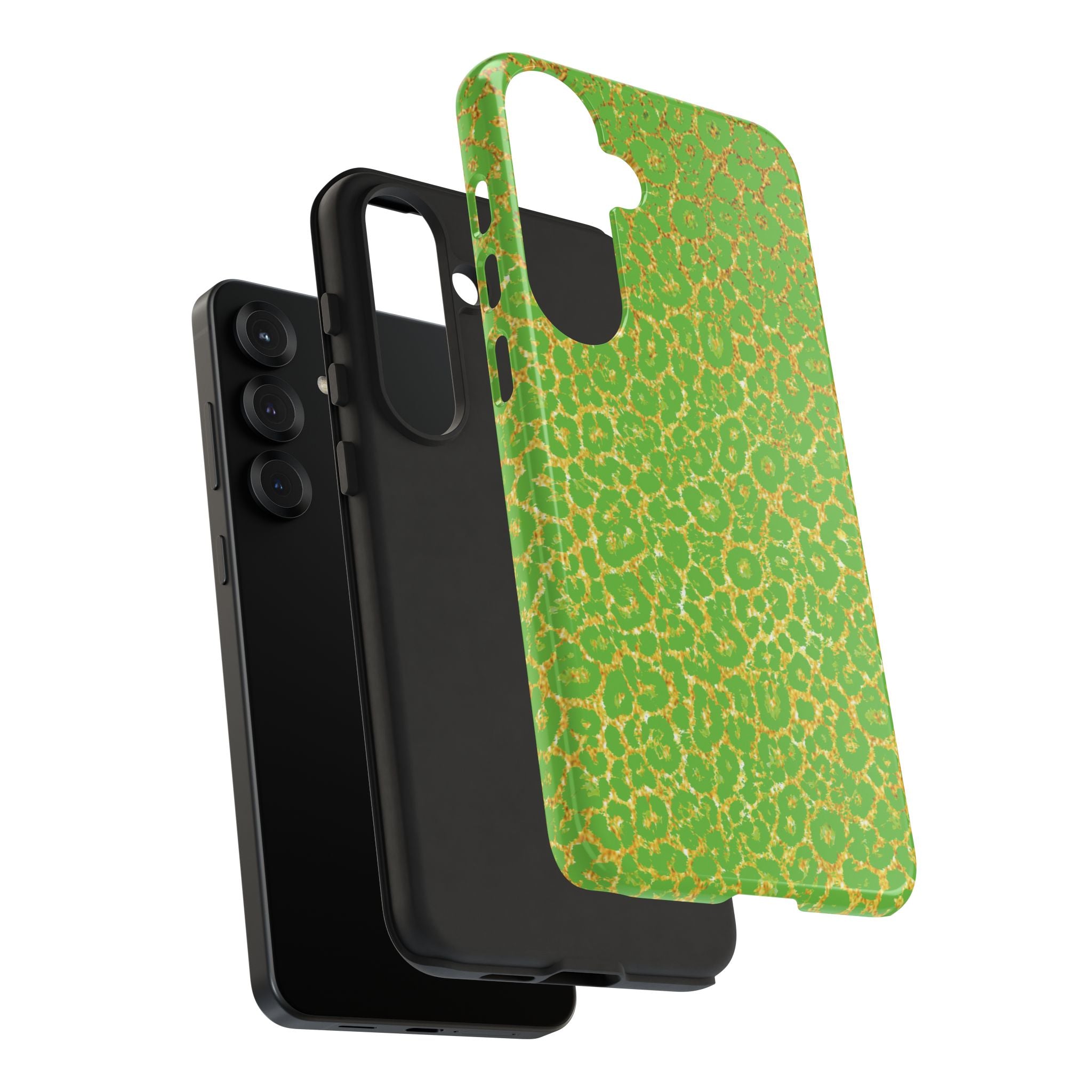 Neon Green Gold Leopard Tough Phone Case iPhone, Galaxy, or Google Pixel