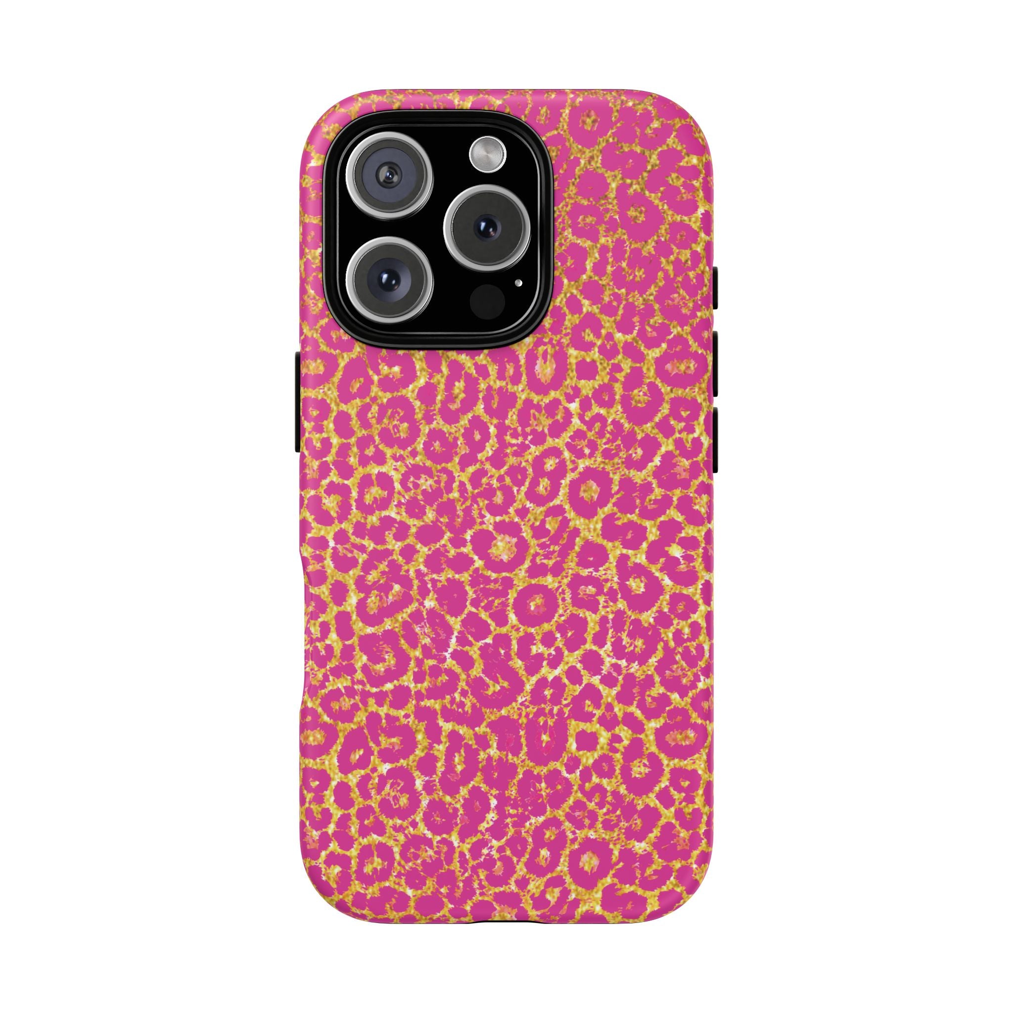 Pink Gold Leopard Tough Case for iPhone, Galaxy, or Google Pixel