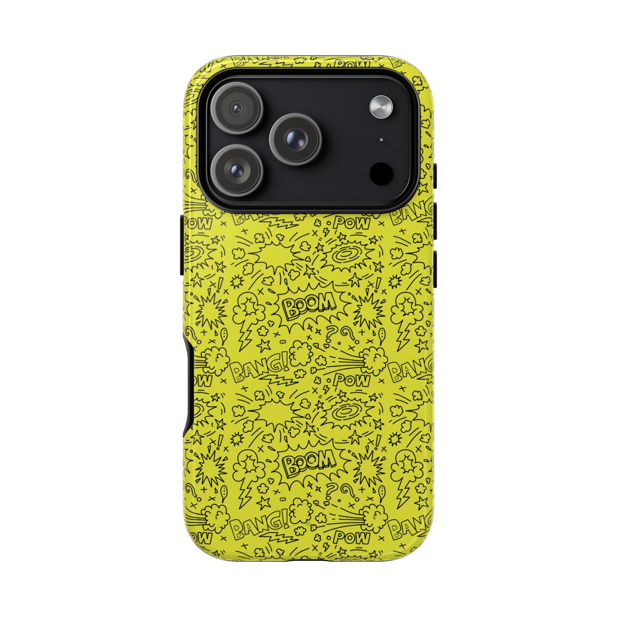 Neon Yellow Wow RG Tough Phone Case for iPhone, Galaxy, or Google Pixel