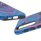 Neon Zebra Skull Tough Phone Case for iPhone, Galaxy, or Google Pixel