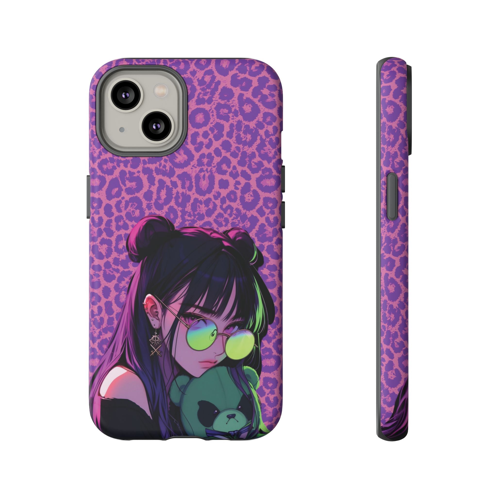 Purple Pink Leopard Kz iPhone, Galaxy and Google Tough Cases
