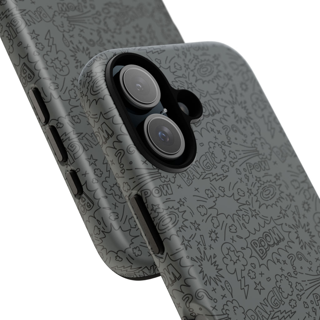 POW BOOM Comics style Tough Phone Case for iPhone, Galaxy, or Google Pixel