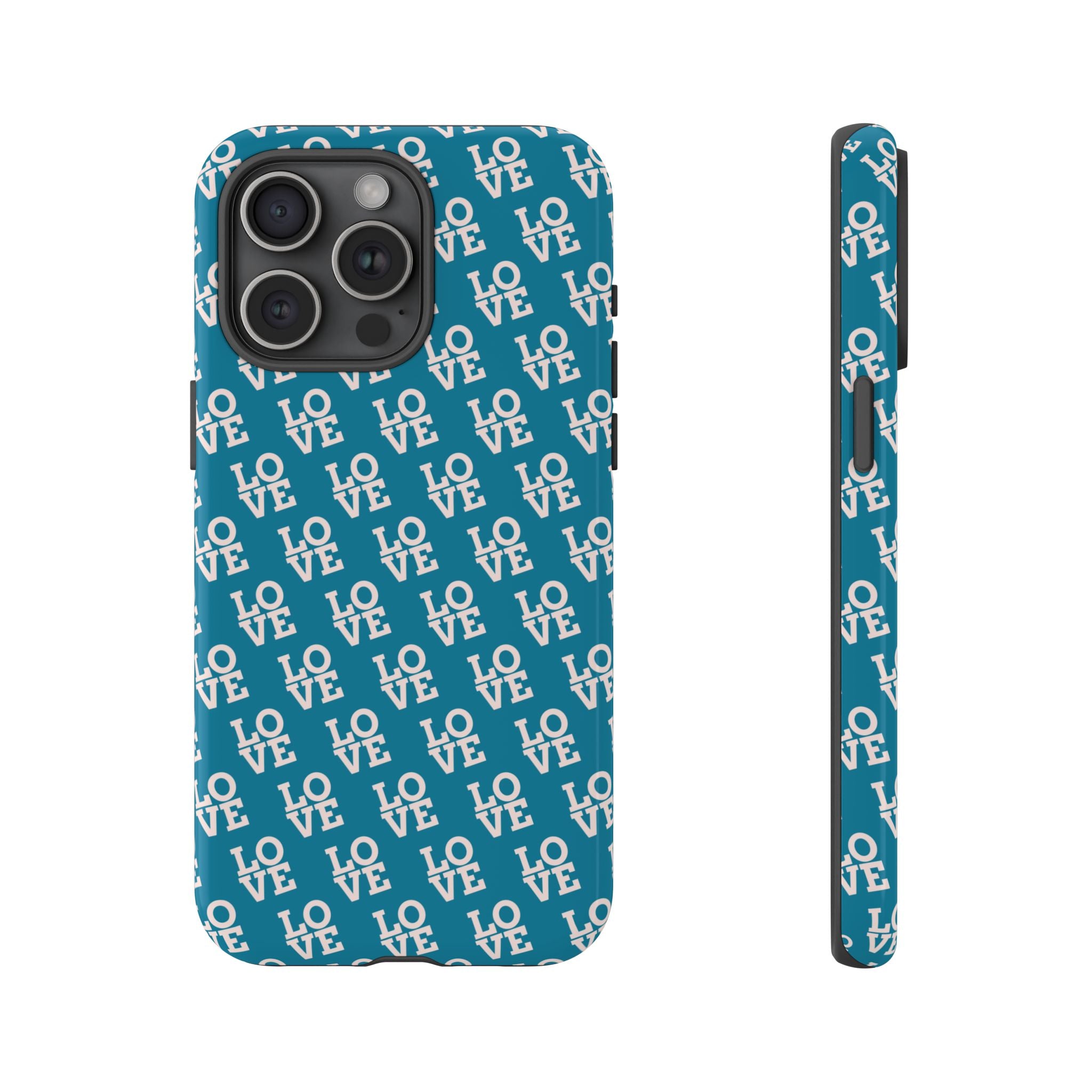 LOVE Teal Green Tough Phone Case iPhone, Galaxy, or Google Pixel