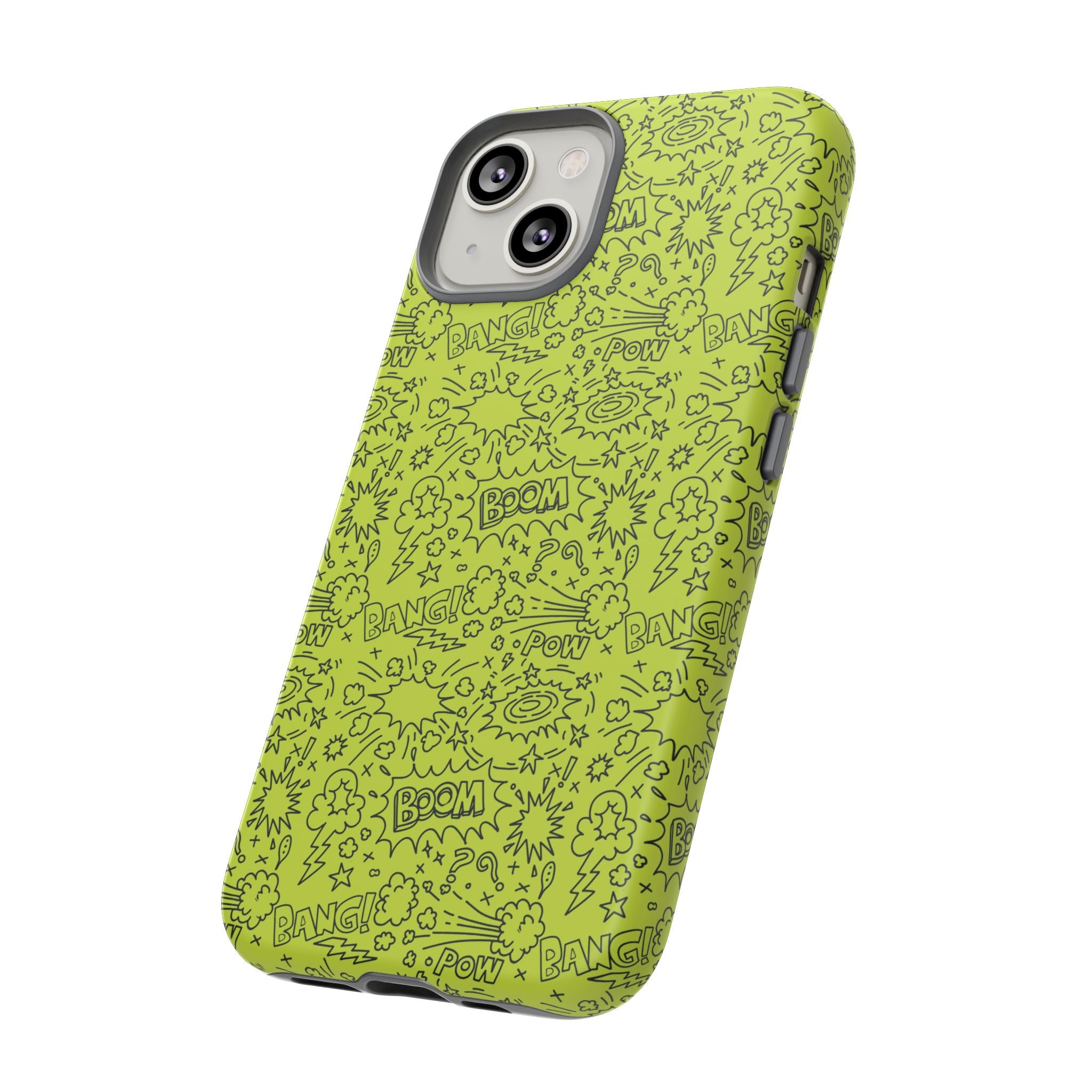 Neon Lime Wow Tough Case for iPhone, Galaxy, or Google Pixel