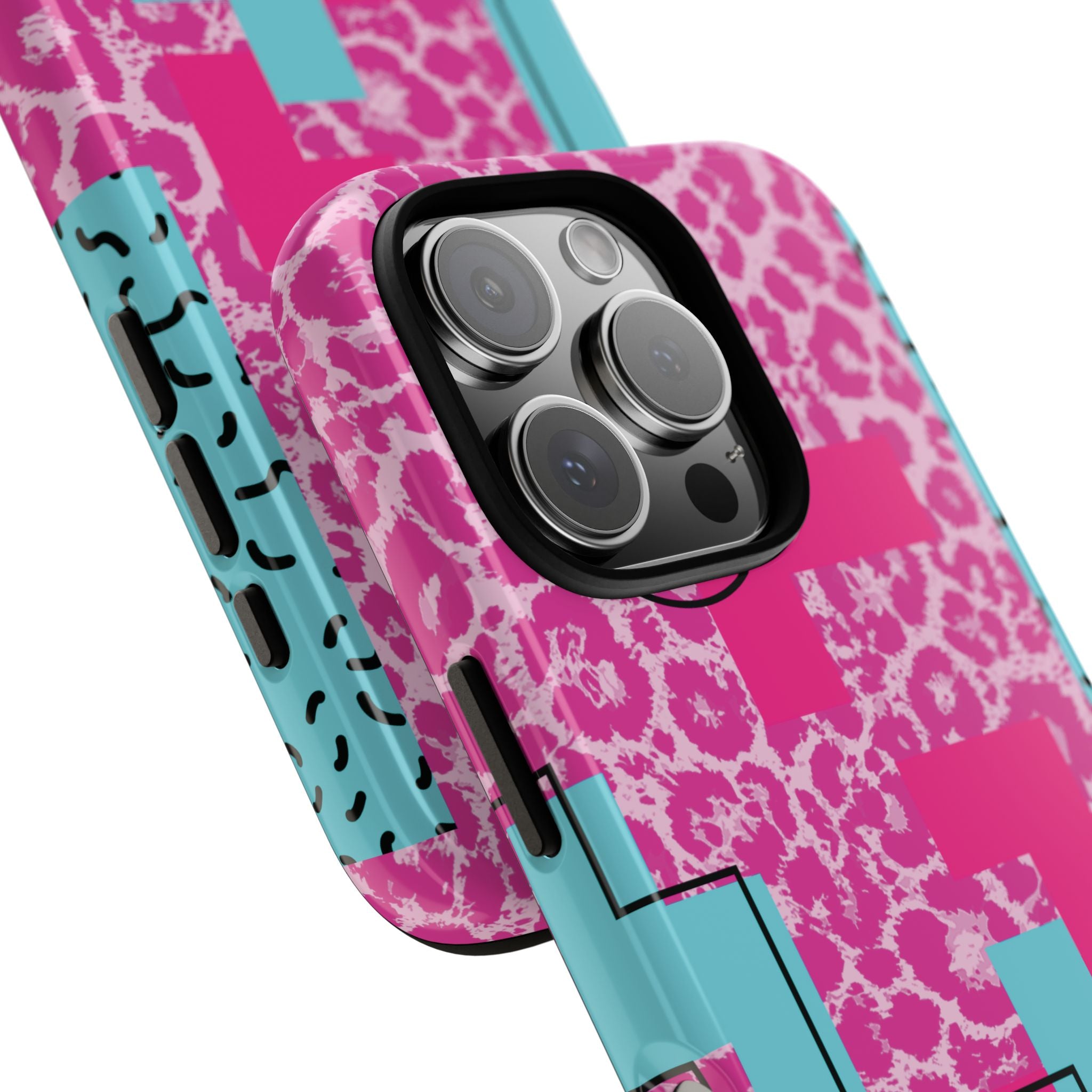 Retro Love Pink Leopard RG Tough Phone Case for iPhone, Galaxy, or Google Pixel