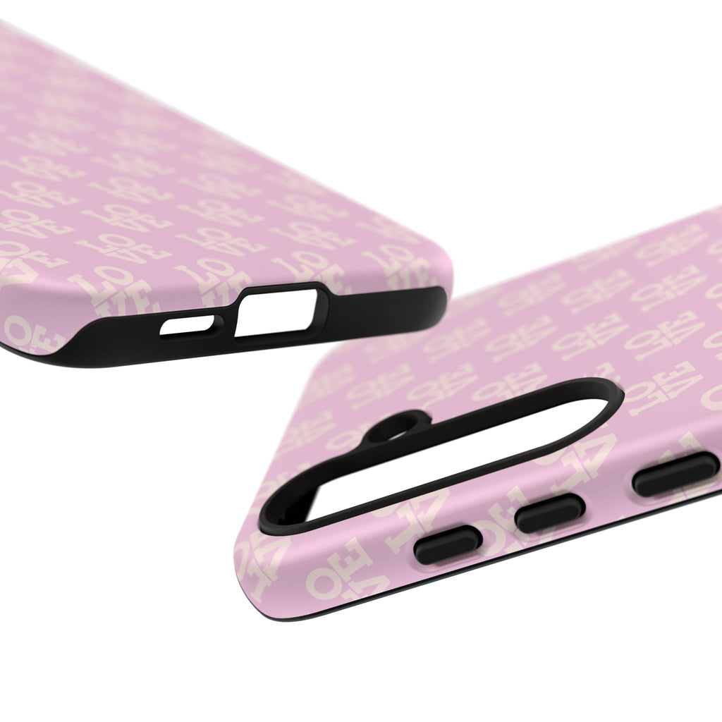 LOVE Pink Tough Phone Case for iPhone, Galaxy, or Google Pixel