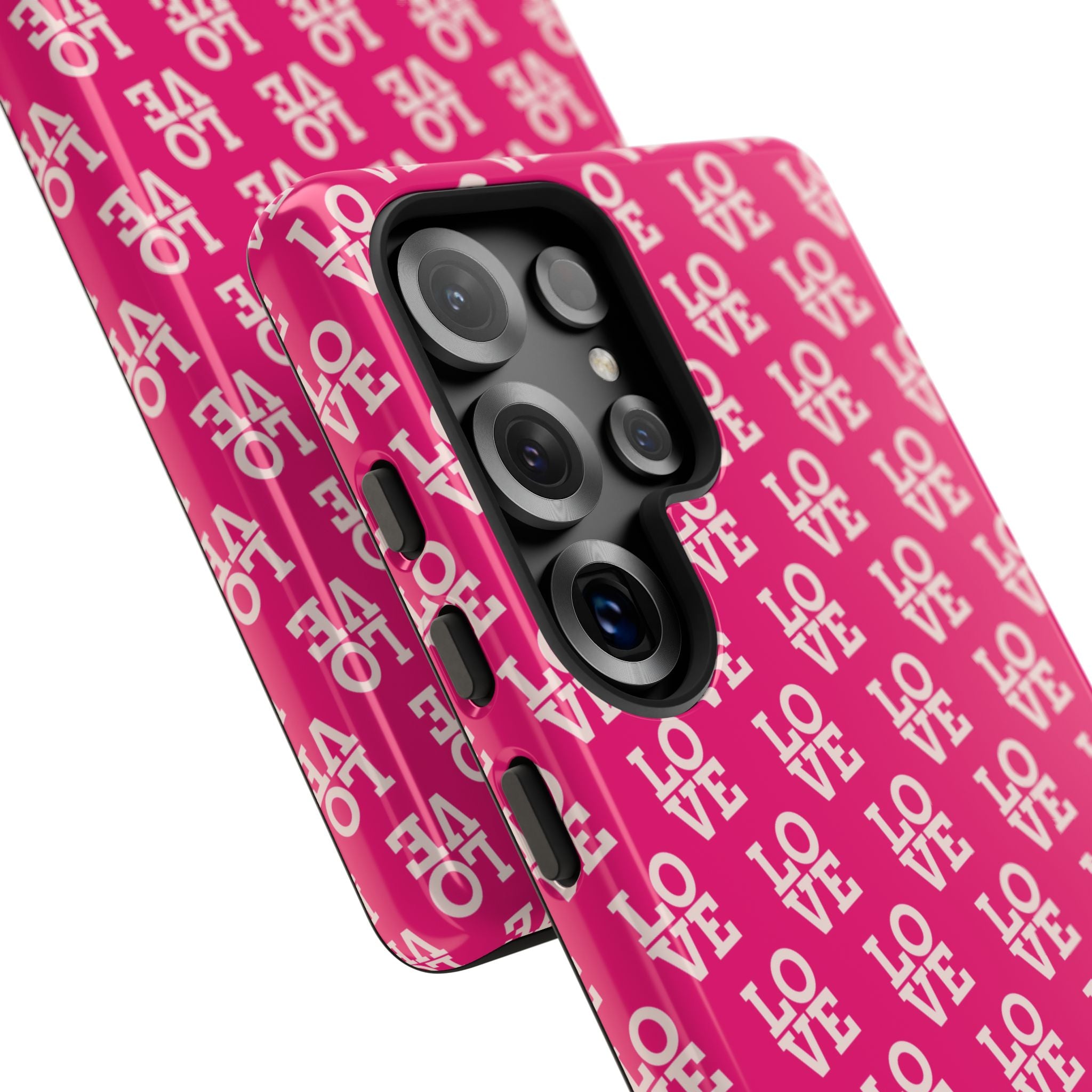 Vibrant Pink LOVE Tough Case iPhone, Galaxy, or Google Pixel