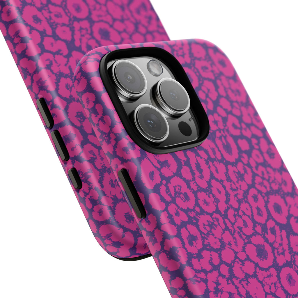 Pink Purple Leopard Tough Phone Case iPhone, Galaxy and Google Pixel