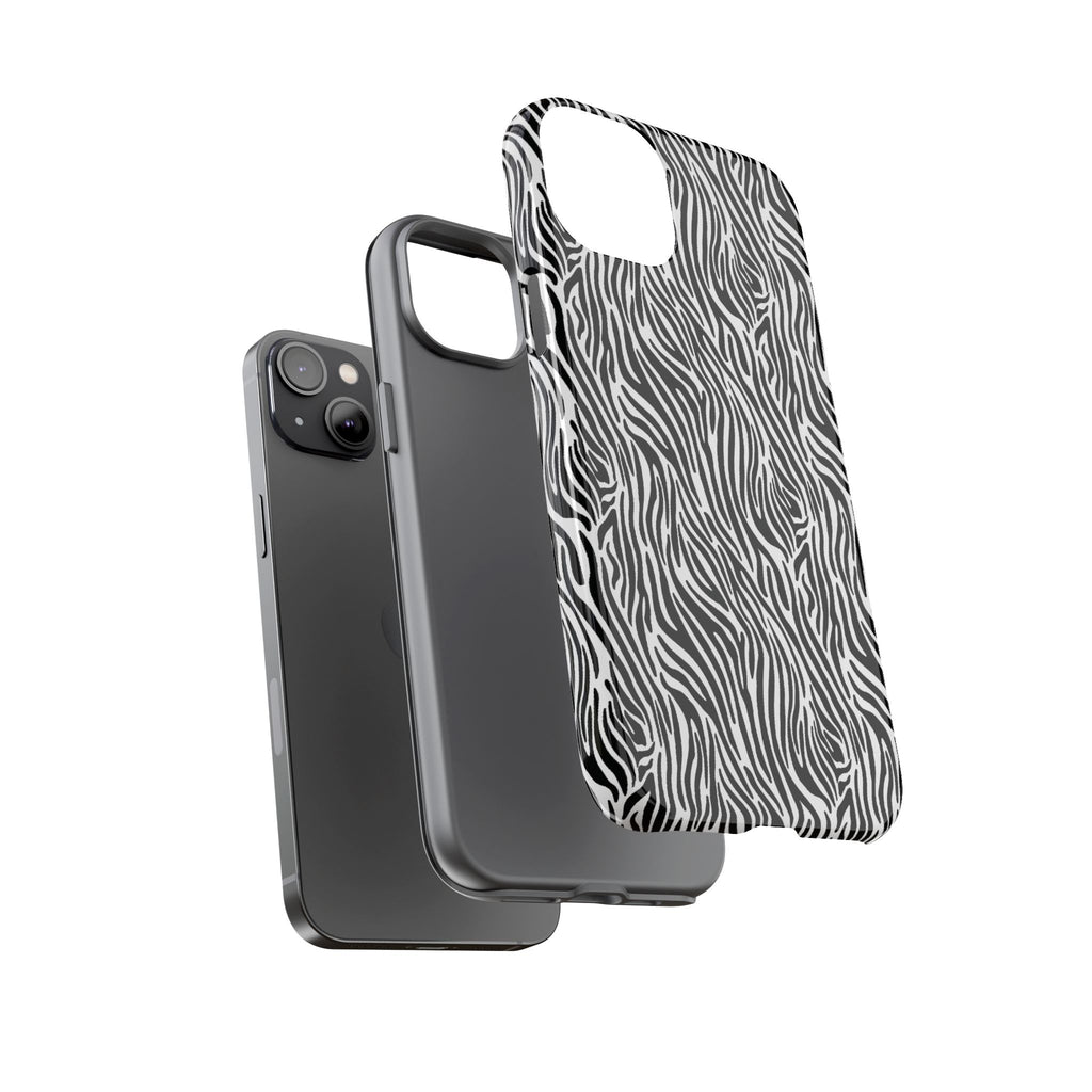 Black and White Zebra Print Tough Case iPhone, Galaxy and Google Pixel