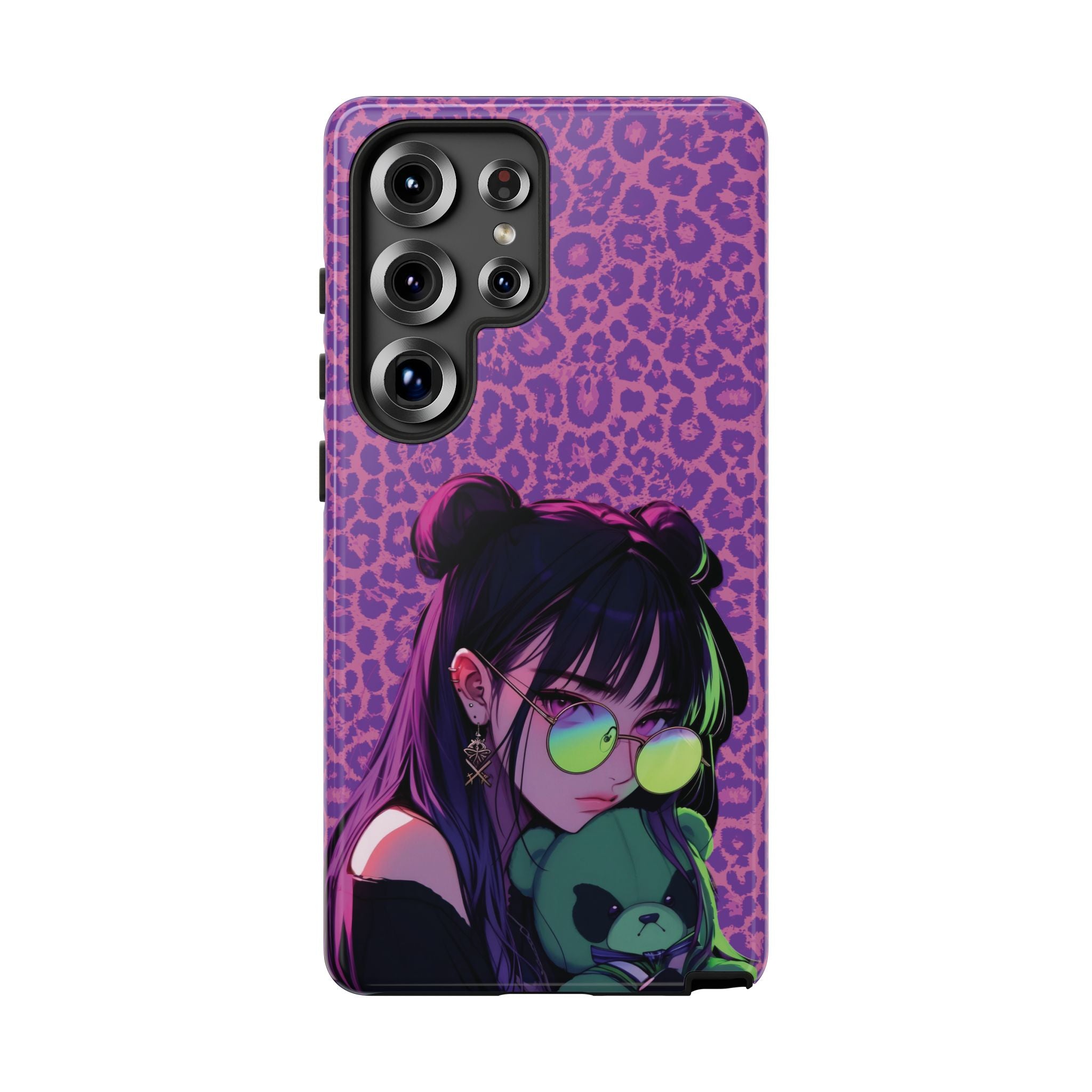Purple Pink Leopard Kz iPhone, Galaxy and Google Tough Cases