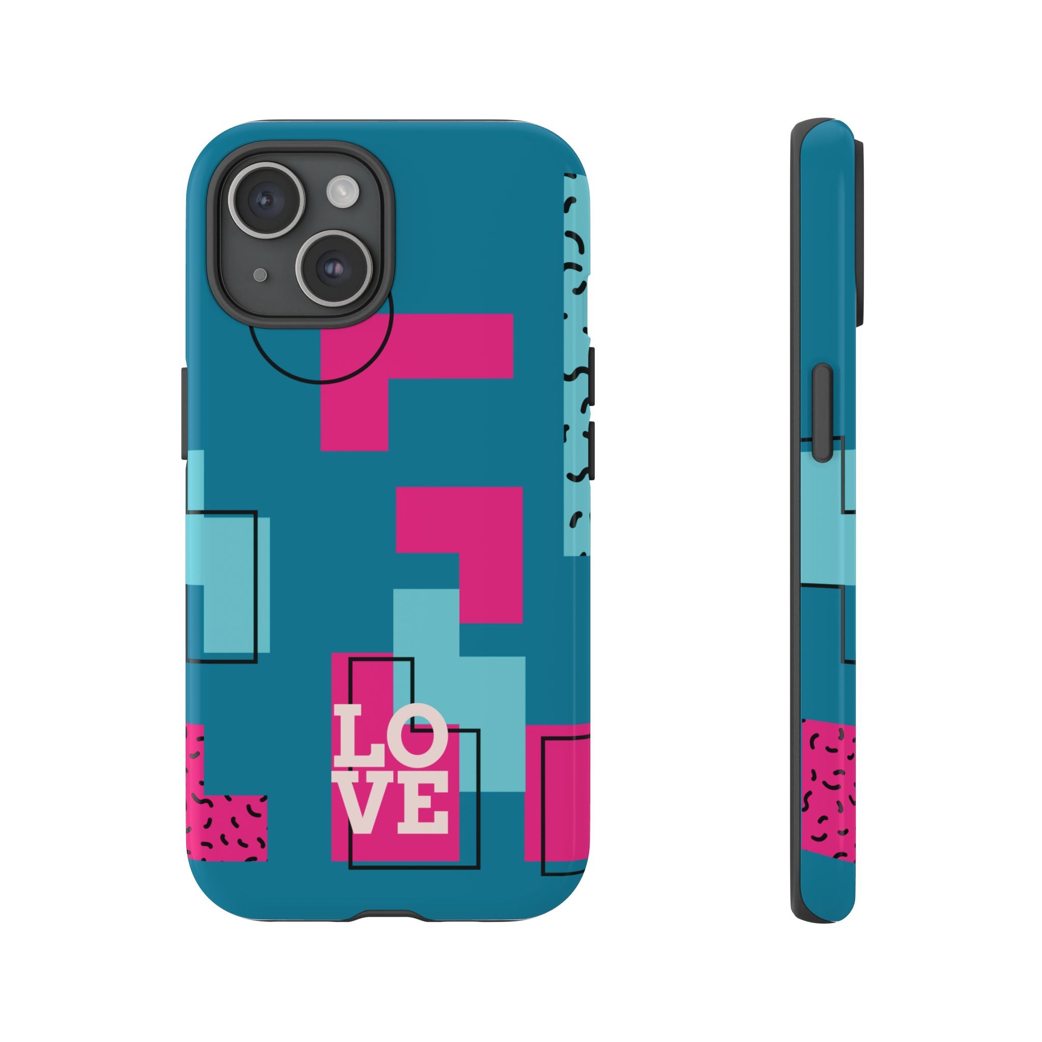 LOVE Teal Green Tough Phone Case for iPhone, Galaxy, or Google Pixel