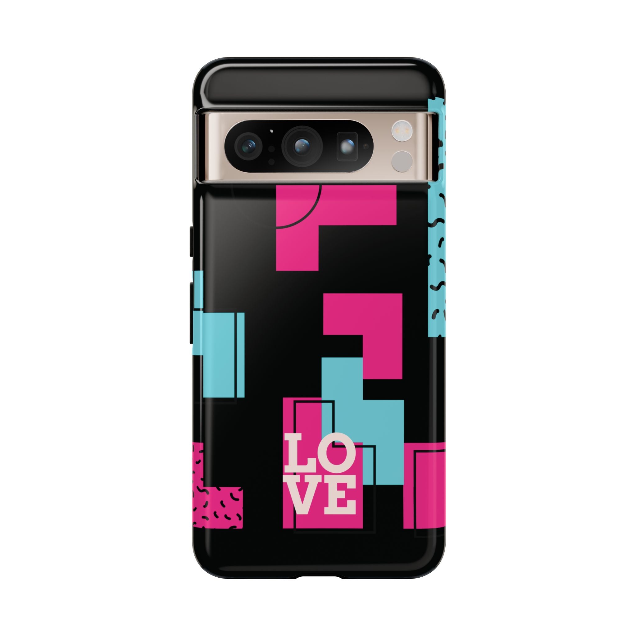 Retro Blocks LOVE Tough Case for iPhone, Galaxy or Google Pixel