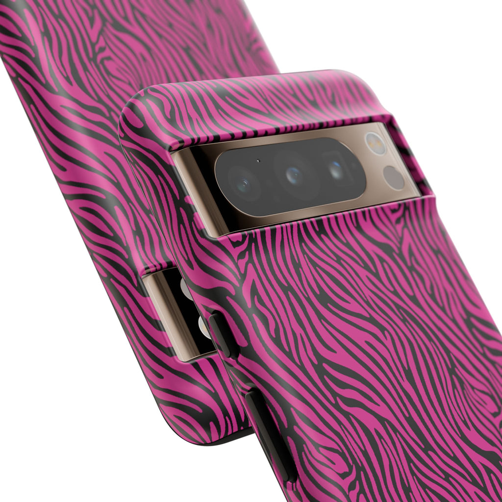 Pink Zebra Tough Phone Case for iPhone, Galaxy, or Google Pixel