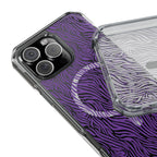 Purple Zebra Magnetic iPhone 14, 15, 16 Series Clear Impact Cases