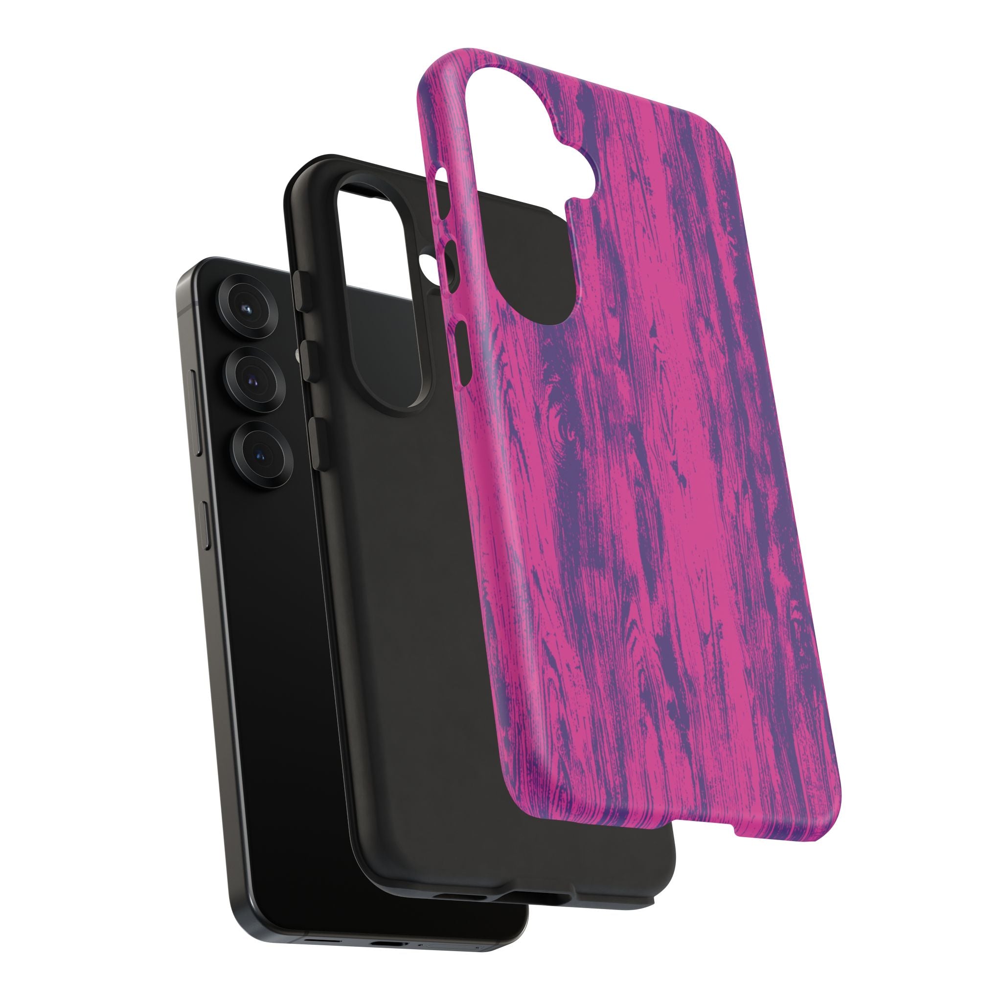 Pink Purple Wood Tough Phone Case iPhone, Galaxy, or Google Pixel