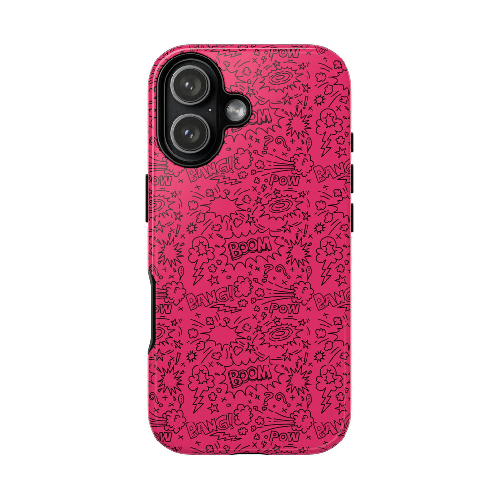 Pink Wow Tough Case for iPhone, Galaxy, or Google Pixel