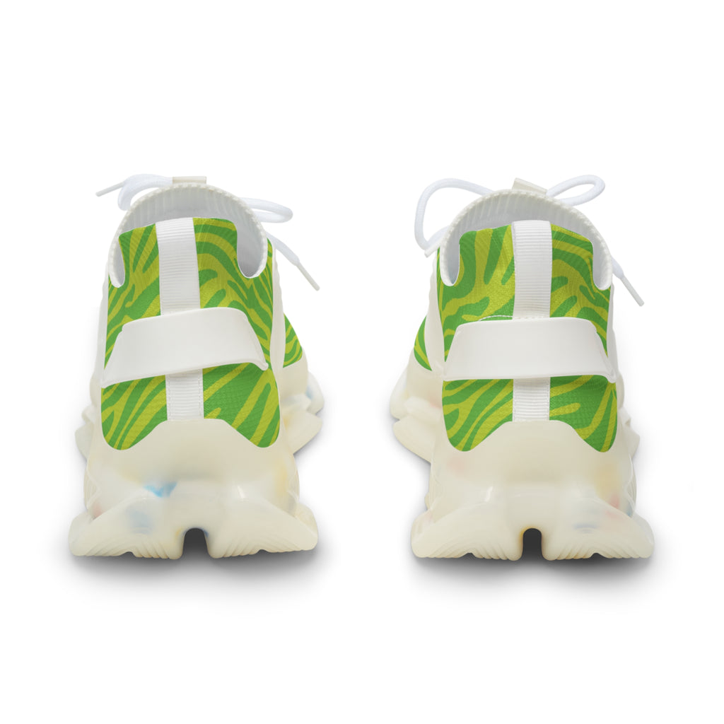 Neon Lime Zebra Men's Mesh Sneakers