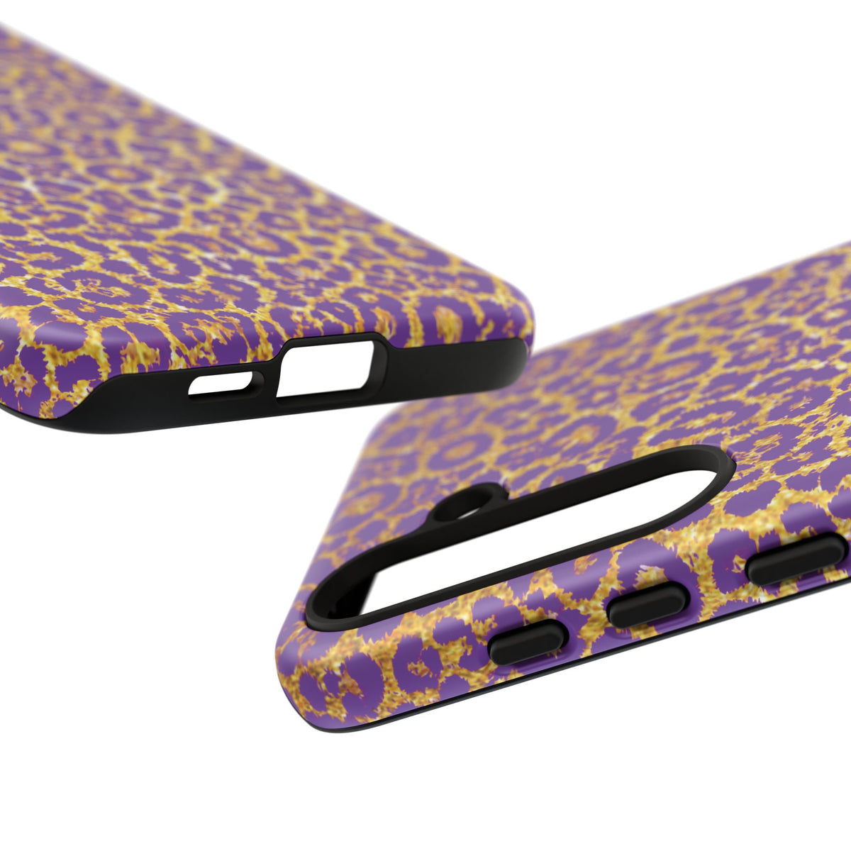 Purple Gold Leopard Tough Phone Case for iPhone, Galaxy, or Google Pixel