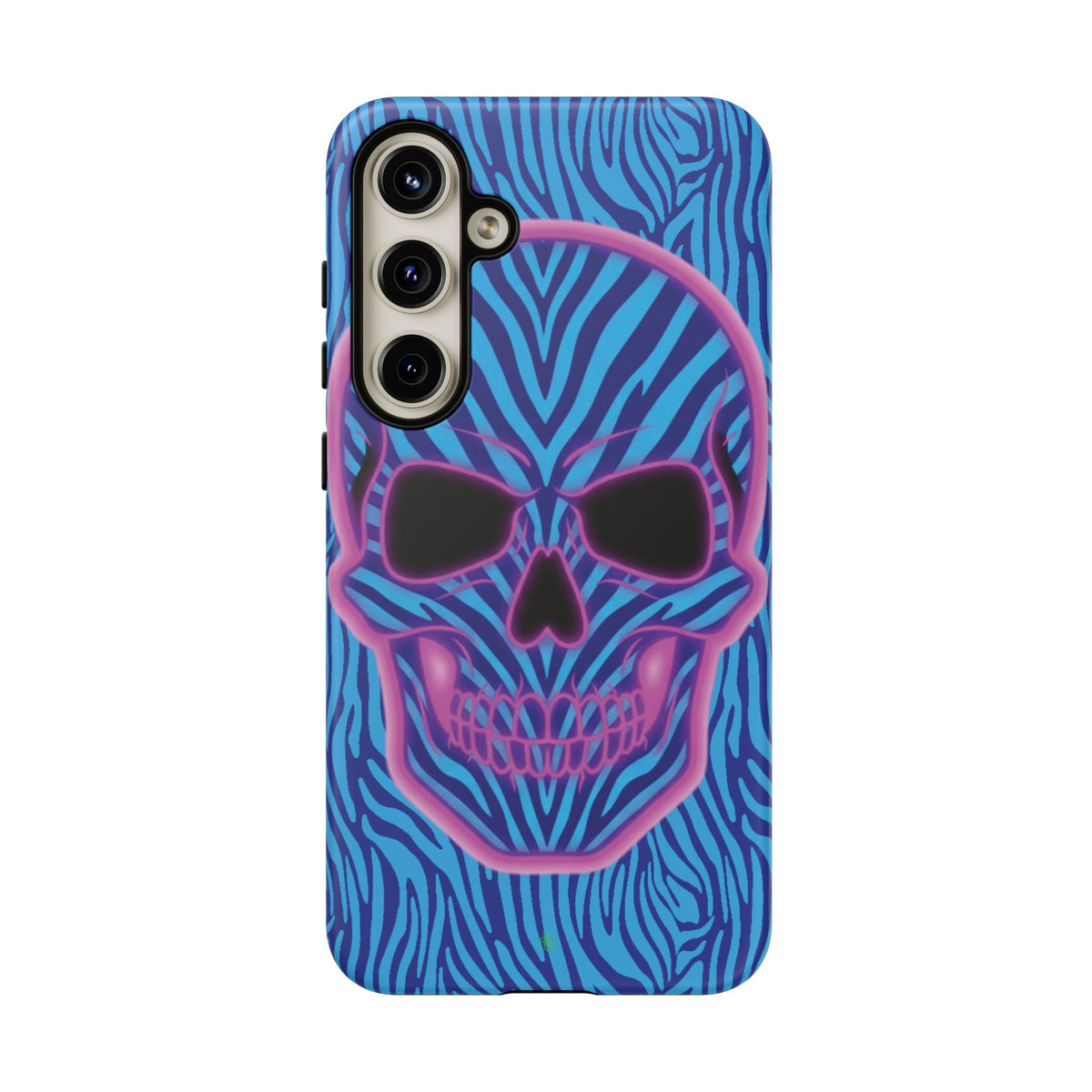 Neon Zebra Skull Tough Phone Case for iPhone, Galaxy, or Google Pixel