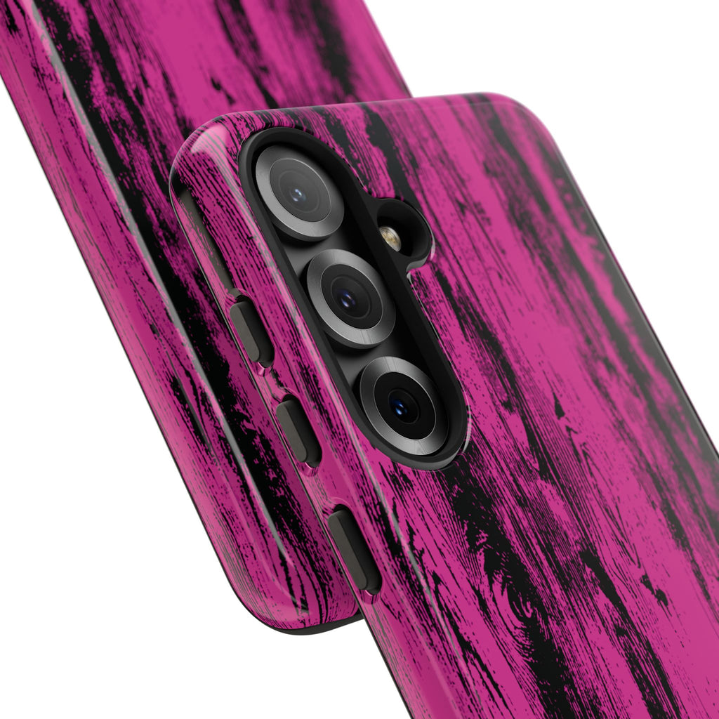 Hot Pink wood print Design Tough Phone Case for iPhone, Galaxy, or Google Pixel