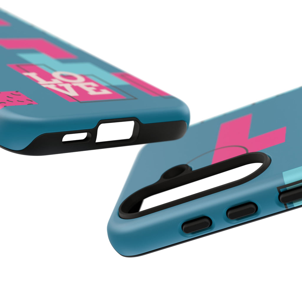LOVE Teal Green Tough Phone Case for iPhone, Galaxy, or Google Pixel