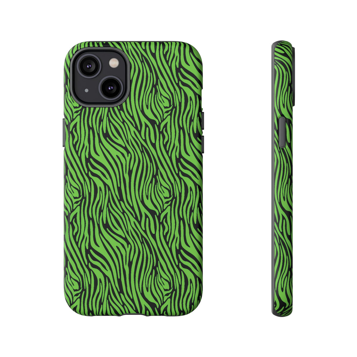 Neon Green Zebra Tough Phone Case iPhone, Galaxy, or Google Pixel