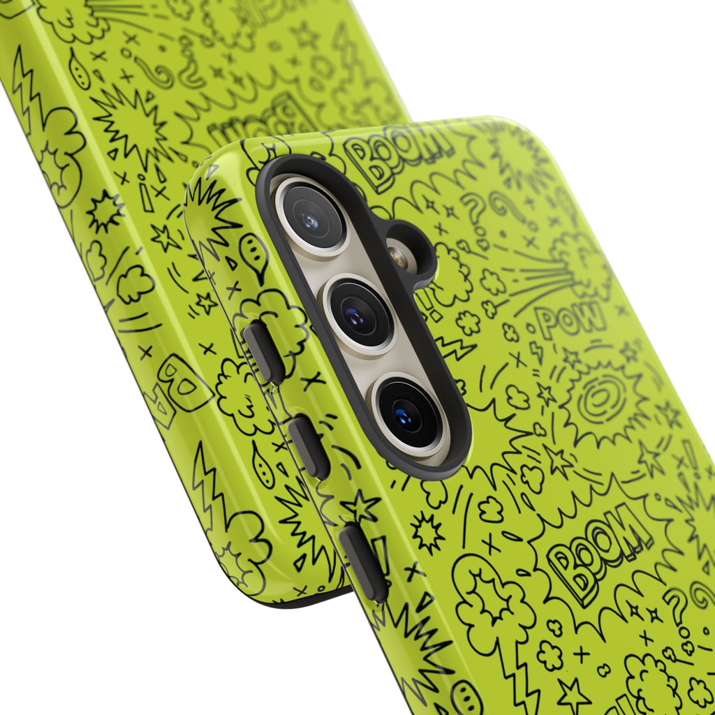 Neon Lime Wow Tough Case for iPhone, Galaxy, or Google Pixel