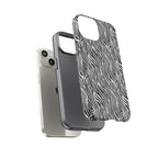 Black and White Zebra Print Tough Case iPhone, Galaxy and Google Pixel