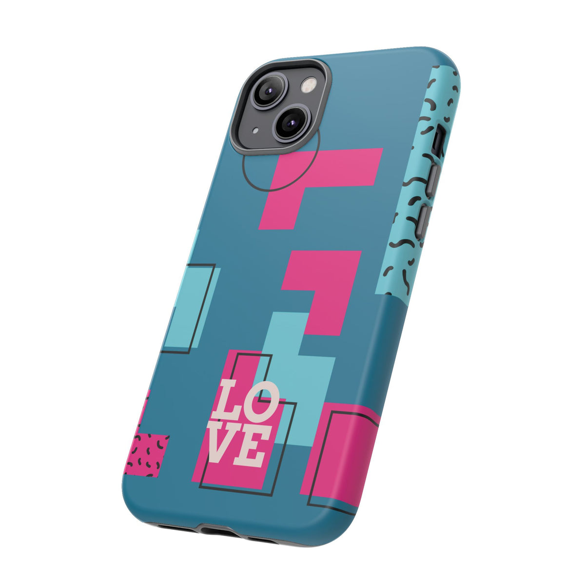 LOVE Teal Green Tough Phone Case for iPhone, Galaxy, or Google Pixel