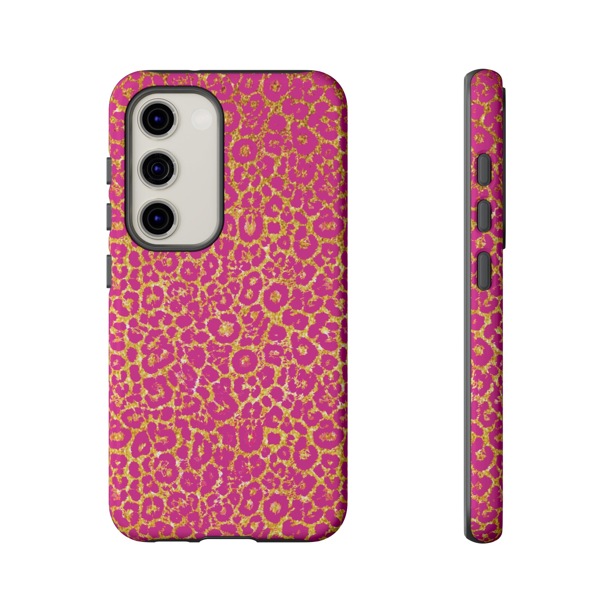 Pink Gold Leopard Tough Case for iPhone, Galaxy, or Google Pixel