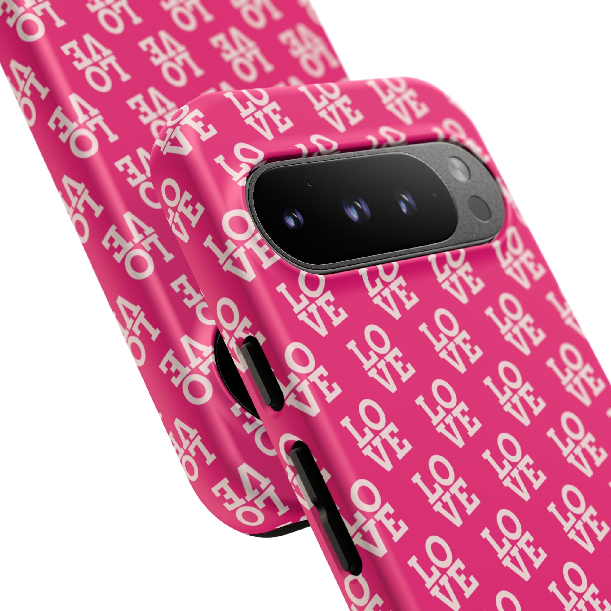 Vibrant Pink LOVE Tough Case iPhone, Galaxy, or Google Pixel