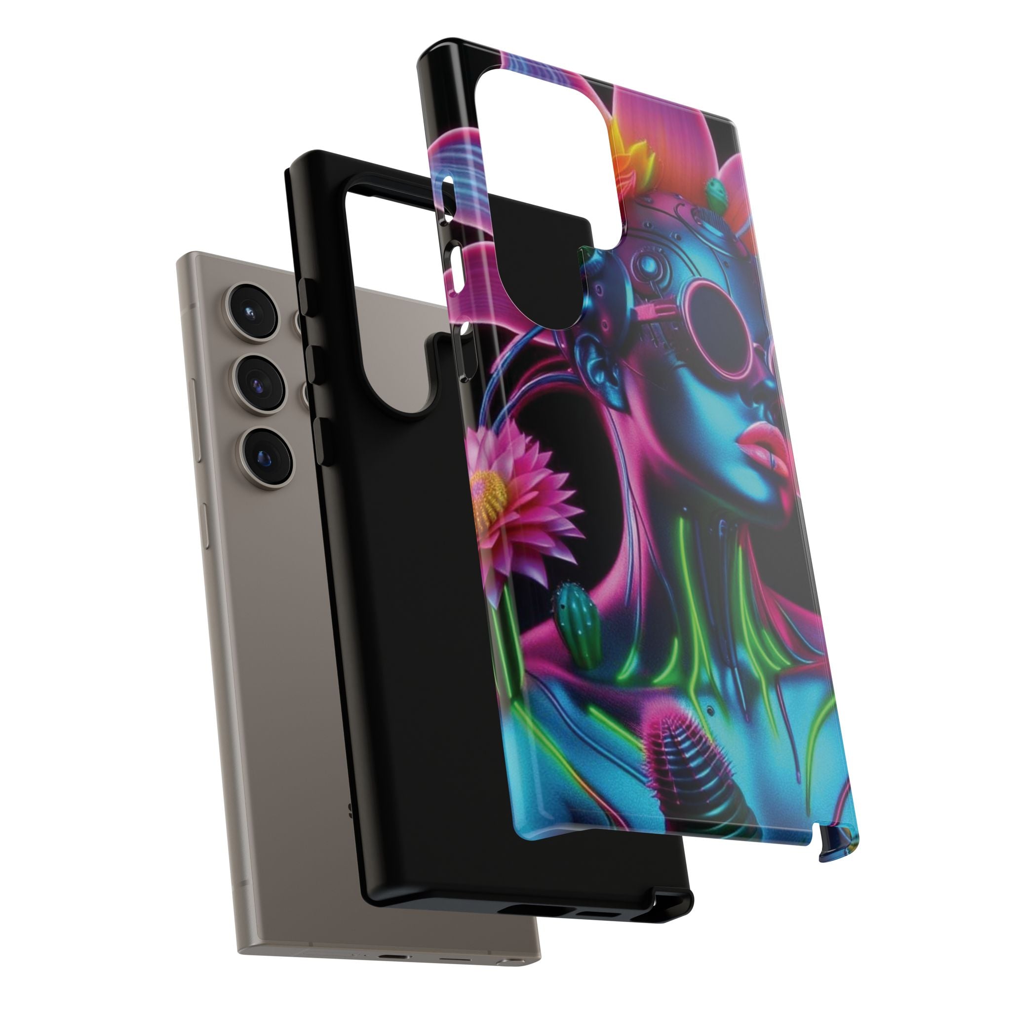 Neon Androgen Cactus Flower Tough Phone Case for iPhone, Galaxy, or Google Pixel